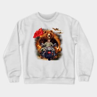 grizzly bear and Soviet Stalin in Epic battle Crewneck Sweatshirt